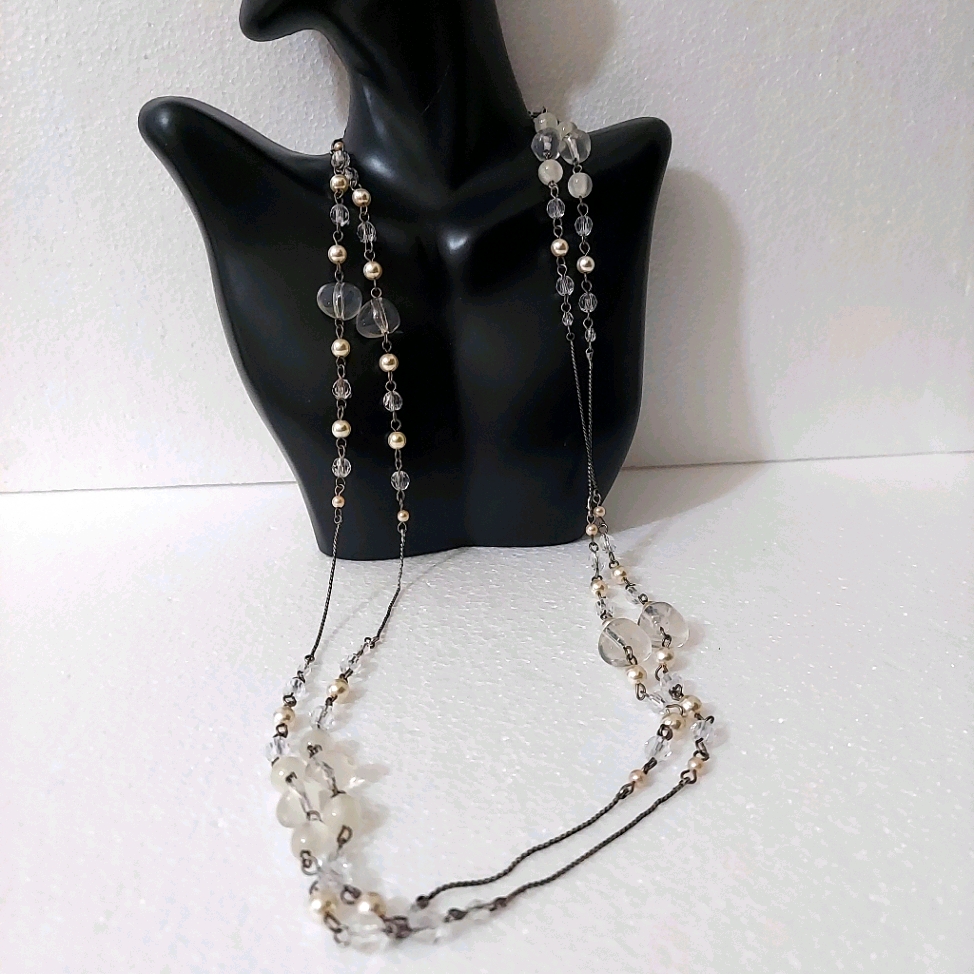 N1202 Minimalist Beaded Pearl Chain Necklace 5$